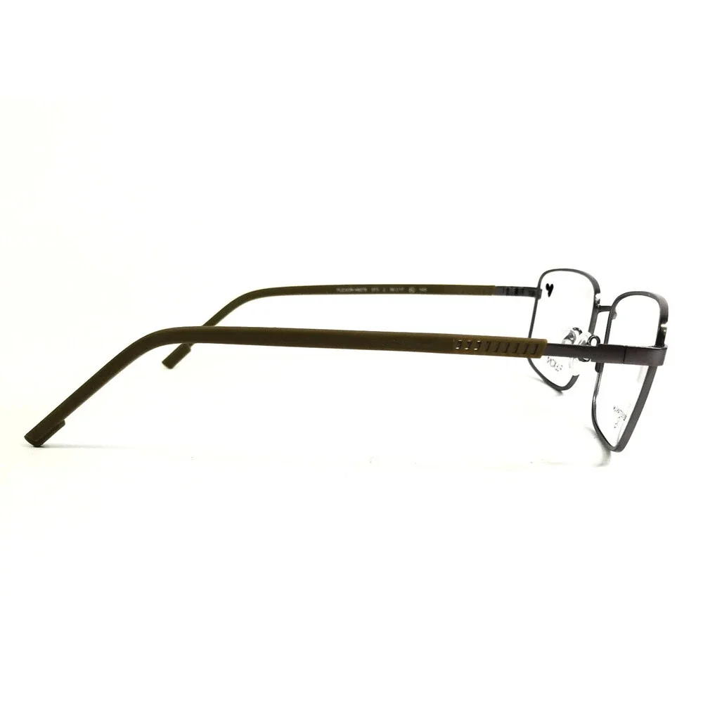 Flexon Eyeglasses Frames H6078 073 Matte Satin Gunmetal Green Wire Rim 56-17-145